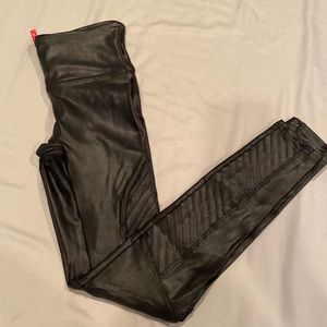 Spanx moto faux leather leggings